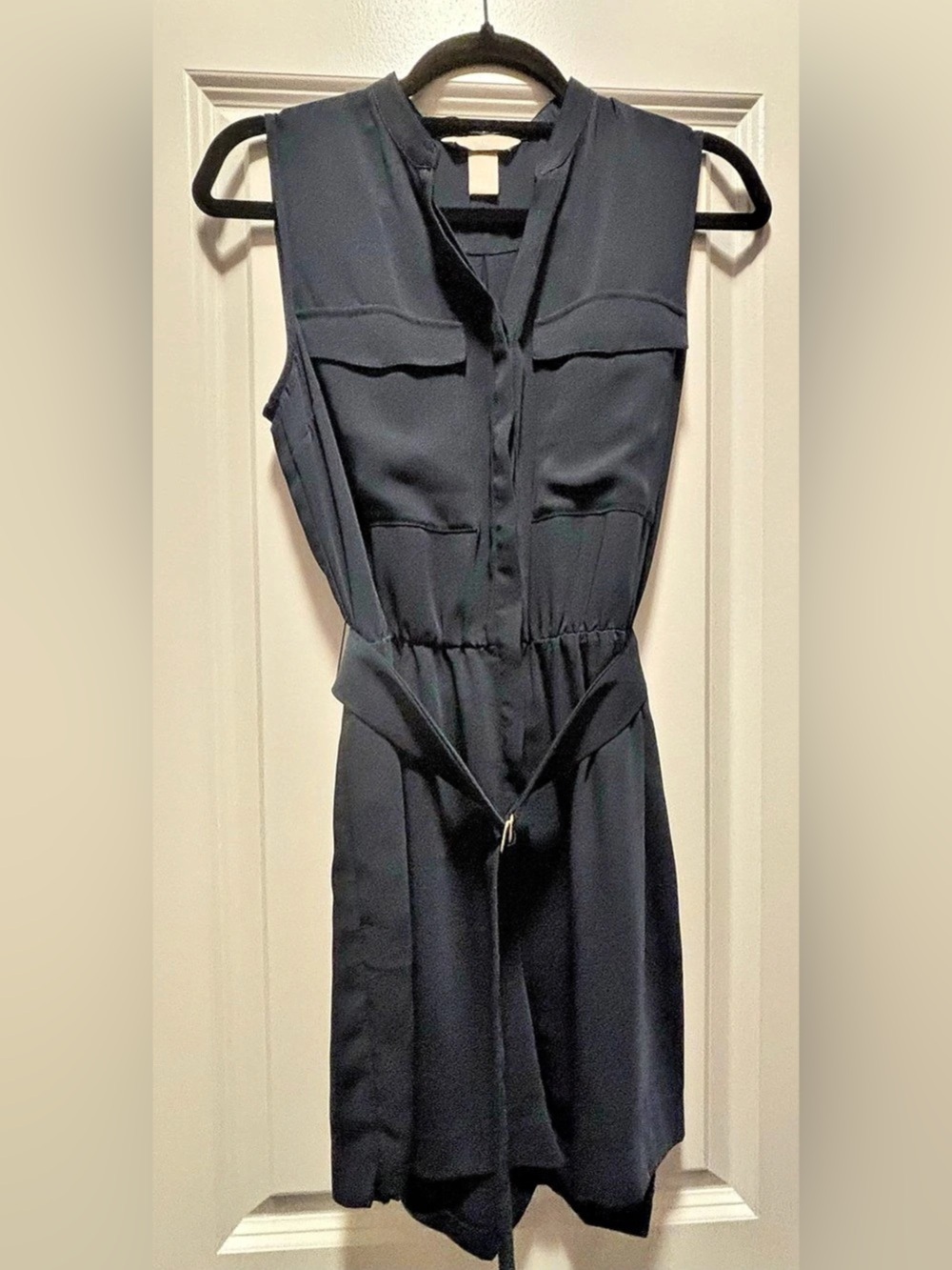 H&M Sleeveless Utility Romper Navy Blue Size 4